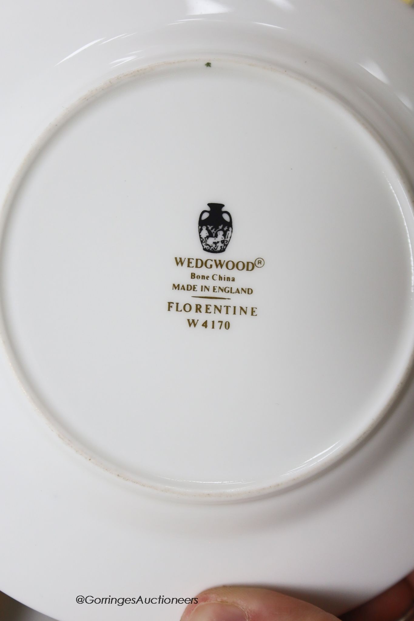 A Wedgwood Green Florentine part dinner service